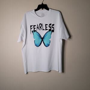 DOM White T-Shirt with Butterfly - Fearless - XL